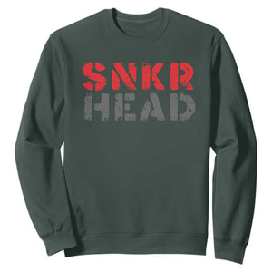 Sneaker Lover Sweatshirt SNKR Head TS09 Dark Forest Green Print Your Wear
