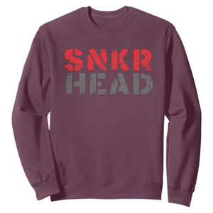 Sneaker Lover Sweatshirt SNKR Head TS09 Maroon Print Your Wear