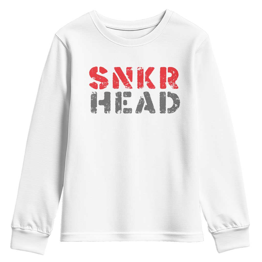 Sneaker Lover Youth Sweatshirt SNKR Head TS09 White Print Your Wear