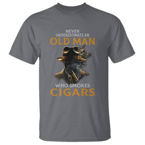 Never Underestimate An Old Man Who Smokes Cigars T Shirt TS09 Charcoal Print Your Wear