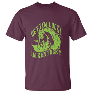 Horse Racing T Shirt Getting Lucky In Kentucky TS09 Maroon Print Your Wear