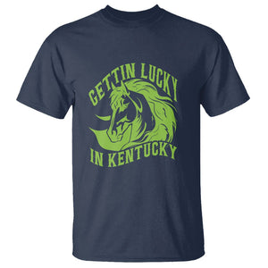 Horse Racing T Shirt Getting Lucky In Kentucky TS09 Navy Print Your Wear