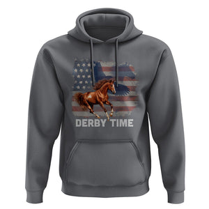 Derby Time American Flag Patriotic Horse Racing Hoodie TS09 Charcoal Print Your Wear