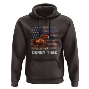 Derby Time American Flag Patriotic Horse Racing Hoodie TS09 Dark Chocolate Print Your Wear