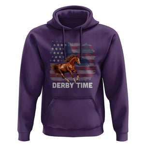 Derby Time American Flag Patriotic Horse Racing Hoodie TS09 Purple Print Your Wear