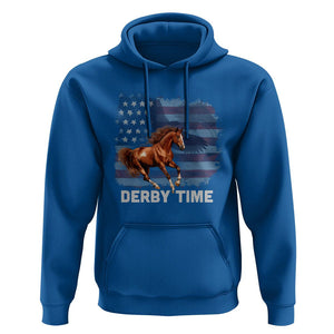 Derby Time American Flag Patriotic Horse Racing Hoodie TS09 Royal Blue Print Your Wear