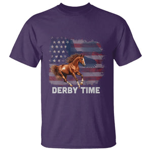 Derby Time American Flag Patriotic Horse Racing T Shirt TS09 Purple Print Your Wear