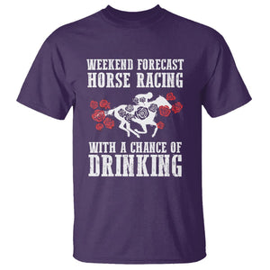 Weekend Forecast Horse Racing With A Chance Of Drinking T Shirt TS09 Purple Print Your Wear