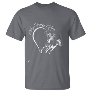 Horse Lover T Shirt My Happy Place Horseback Riding TS09 Charcoal Print Your Wear