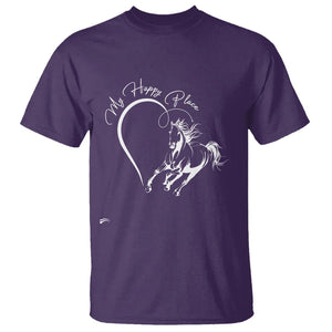 Horse Lover T Shirt My Happy Place Horseback Riding TS09 Purple Print Your Wear