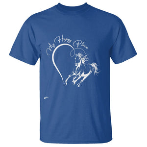 Horse Lover T Shirt My Happy Place Horseback Riding TS09 Royal Blue Print Your Wear