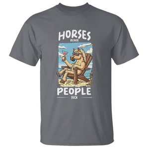 Horse Because People Suck Anti Social Horse Lover T Shirt TS09 Charcoal Print Your Wear