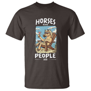 Horse Because People Suck Anti Social Horse Lover T Shirt TS09 Dark Chocolate Print Your Wear