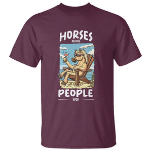 Horse Because People Suck Anti Social Horse Lover T Shirt TS09 Maroon Print Your Wear