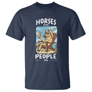 Horse Because People Suck Anti Social Horse Lover T Shirt TS09 Navy Print Your Wear