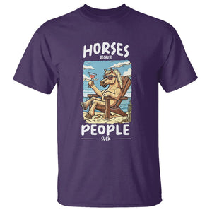 Horse Because People Suck Anti Social Horse Lover T Shirt TS09 Purple Print Your Wear