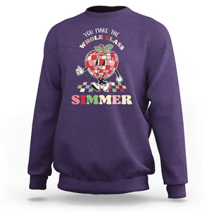 Teacher Sweatshirt You Make The Whole Class Shimmer Retro Groovy TS09 Purple Print Your Wear