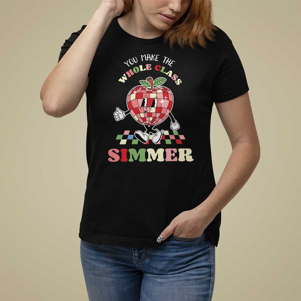 Teacher T Shirt For Women You Make The Whole Class Shimmer Retro Groovy TS09 Black Print Your Wear