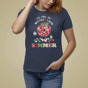 Teacher T Shirt For Women You Make The Whole Class Shimmer Retro Groovy TS09 Navy Print Your Wear