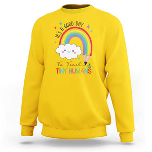 Pre-School Teacher Sweatshirt It's A Good Day To Teach Tiny Human TS09 Daisy Print Your Wear