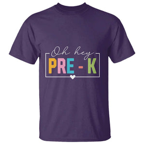 Pre-School Teacher T Shirt Oh Hey Pre-K TS09 Purple Print Your Wear