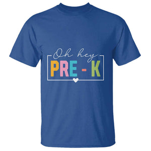 Pre-School Teacher T Shirt Oh Hey Pre-K TS09 Royal Blue Print Your Wear