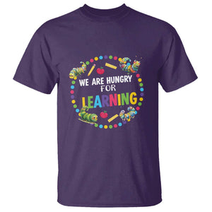 Pre-School Teacher T Shirt We Are Hungry For Learning TS09 Purple Print Your Wear