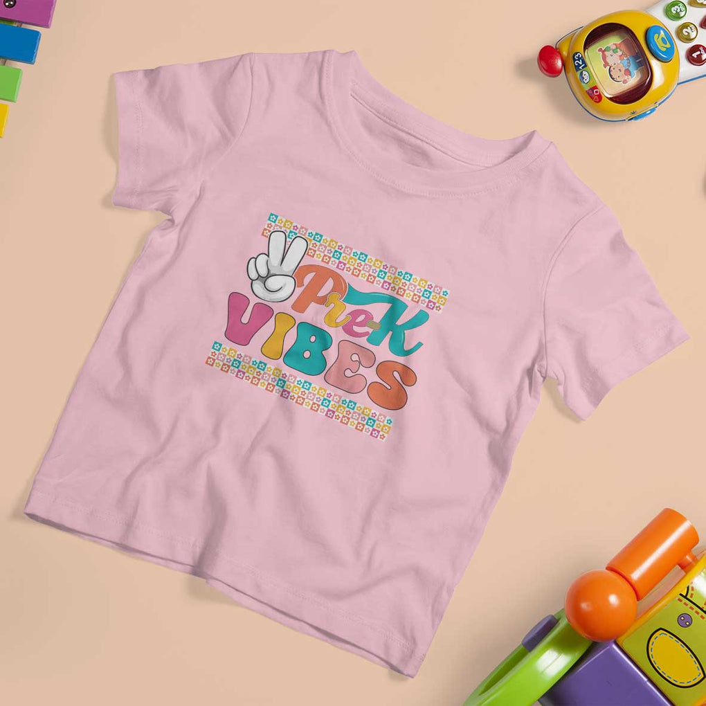Pre-K Vibes Teacher Kids Back To School T Shirt For Kid TS09 Light Pink Print Your Wear