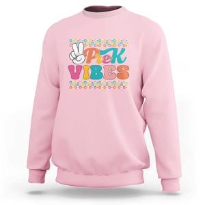 Pre-K Vibes Teacher Kids Back To School Sweatshirt TS09 Light Pink Print Your Wear