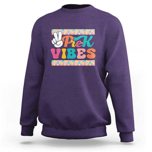 Pre-K Vibes Teacher Kids Back To School Sweatshirt TS09 Purple Print Your Wear