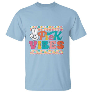 Pre-K Vibes Teacher Kids Back To School T Shirt TS09 Light Blue Print Your Wear