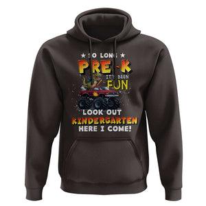 Pre-School Graduation Hoodie So Long Pre-K Look Out Kindergarten Here I Come Dinosaur Monster Truck TS09 Dark Chocolate Print Your Wear