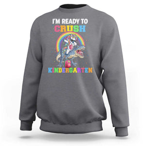 I'm Ready To Crush Kindergarden Sweatshirt Funny Monster Truck Dinosaur Unicorn TS09 Charcoal Print Your Wear