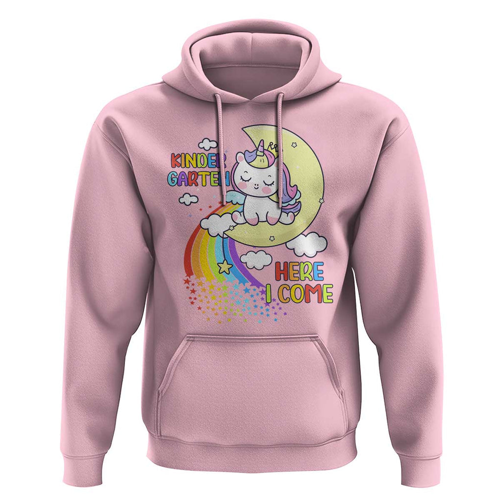 Kindergarten Here I come Hoodie Cute Unicorn Back To School TS09 Light Pink Print Your Wear