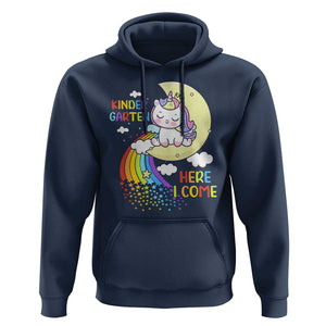 Kindergarten Here I come Hoodie Cute Unicorn Back To School TS09 Navy Print Your Wear