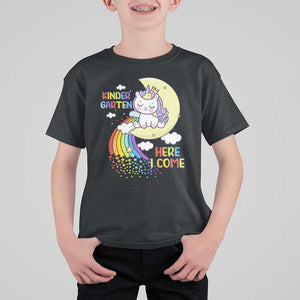 Kindergarten Here I come T Shirt For Kid Cute Unicorn Back To School TS09 Black Print Your Wear