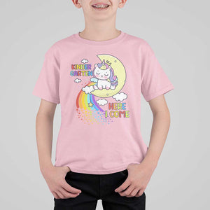 Kindergarten Here I come T Shirt For Kid Cute Unicorn Back To School TS09 Light Pink Print Your Wear