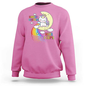 Kindergarten Here I come Sweatshirt Cute Unicorn Back To School TS09 Azalea Print Your Wear