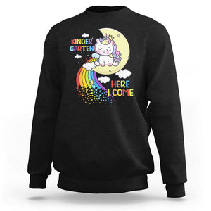 Kindergarten Here I come Sweatshirt Cute Unicorn Back To School TS09 Black Print Your Wear