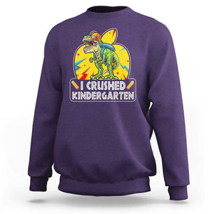 I Crushed Kindergarten Graduation Funny Dinosaur Sweatshirt TS09 Purple Print Your Wear