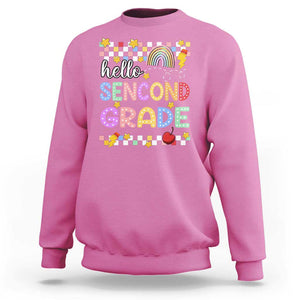 Hello Second Grade Groovy Back To School Sweatshirt TS09 Azalea Print Your Wear