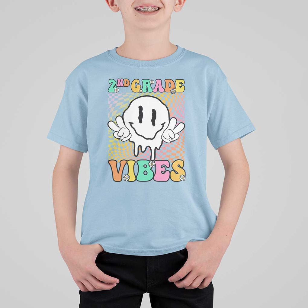 2nd Grade Vibes T Shirt For Kid Retro Groovy Back To School TS09 Light Blue Print Your Wear