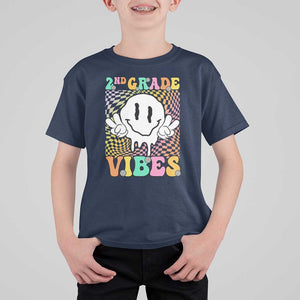 2nd Grade Vibes T Shirt For Kid Retro Groovy Back To School TS09 Navy Print Your Wear