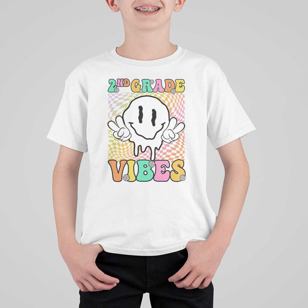 2nd Grade Vibes T Shirt For Kid Retro Groovy Back To School TS09 White Print Your Wear