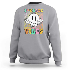 2nd Grade Vibes Sweatshirt Retro Groovy Back To School TS09 Sport Gray Print Your Wear