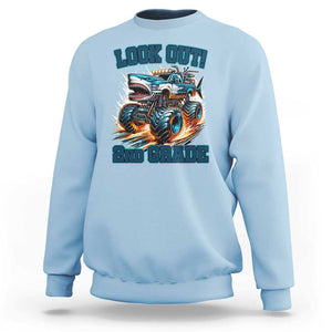 Look Out 2nd Grade Monster Truck Sweatshirt TS09 Light Blue Print Your Wear