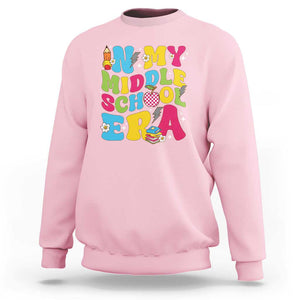 In My Middle School Era Retro Groovy Sweatshirt TS09 Light Pink Print Your Wear