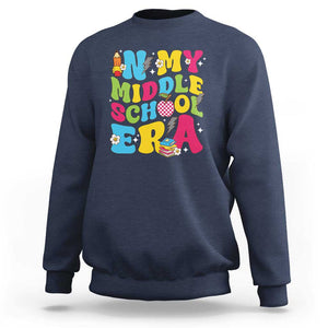 In My Middle School Era Retro Groovy Sweatshirt TS09 Navy Print Your Wear