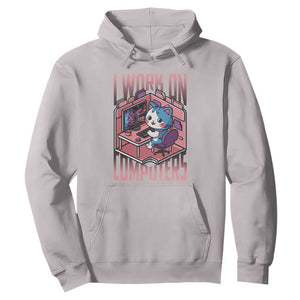 Funny Programmer Hoodie I Work On Computers Japan Anime Cat TS09 Ice Gray Print Your Wear