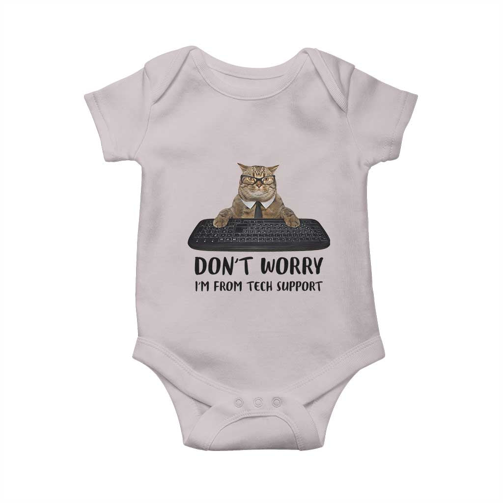 Funny Don't Worry I'm From Tech Support Baby Onesie TS09 Ice Gray Print Your Wear